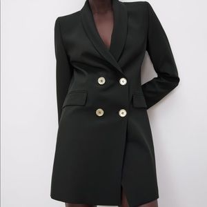 NWT Zara Double Breasted Long Blazer